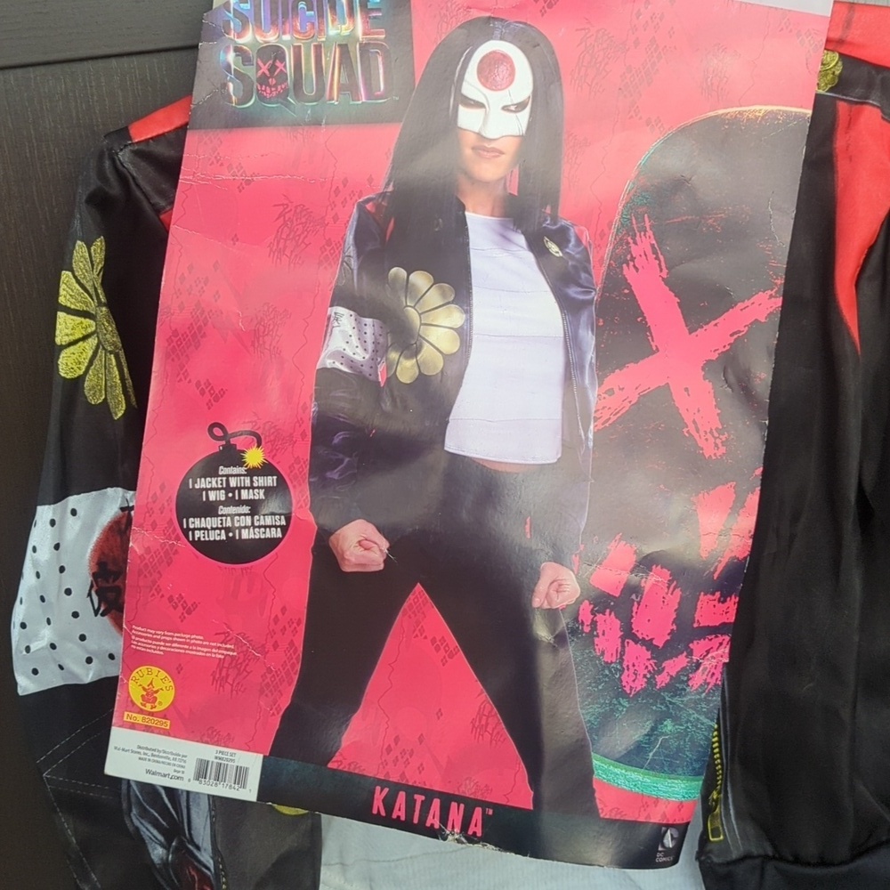 Suicide squad Katana Costume for Teens - Black and Red 13-16 New - Picture 2 of 6